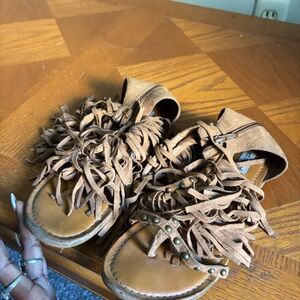 Fringe Brown Sandals